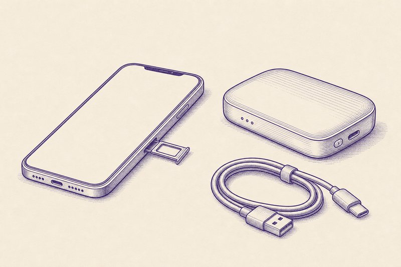 Zeichnung in Tusche zum Thema: Internet in China: eSIM, VPN, Roaming und die wichtigsten Apps