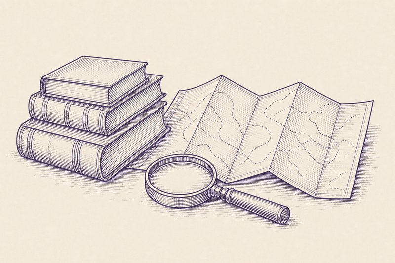 Zeichnung in Tusche zum Thema: Welcher China-Reiseführer? Bücher, Karten, Apps und Städte