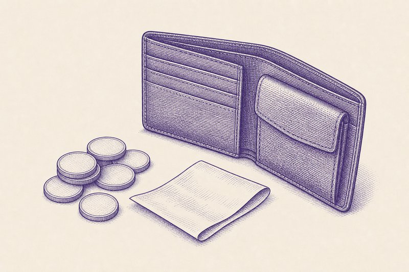 Zeichnung in Tusche zum Thema: Währung in China: Renminbi und Yuan, Bargeld, Geld abheben